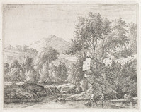 KG 04742
<br/>
Twee mannen bij ruïne in het water
<br/>
<em>Dujardin, Karel (1622-1678)</em>